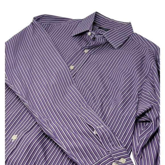 Polo Ralph Lauren Curham Classic Fit‎ Button-Up Shirt 16.5 Long Sleeve Purple - Picture 3 of 4
